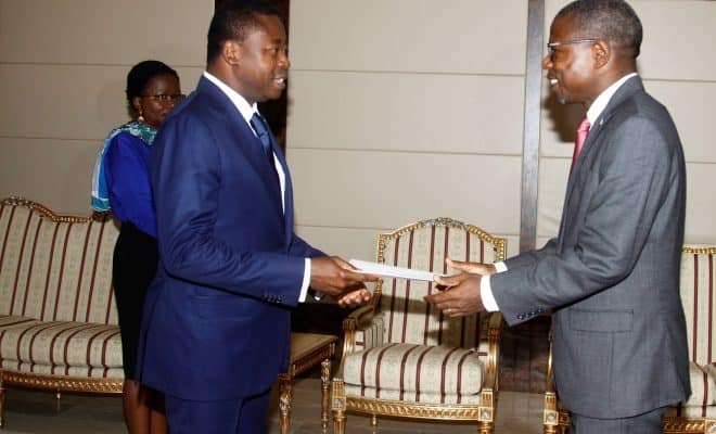  M. Damien DAMA nouveau Représentant-Résident du PNUD au Togo présente ses lettres de créance au chef de l’Etat