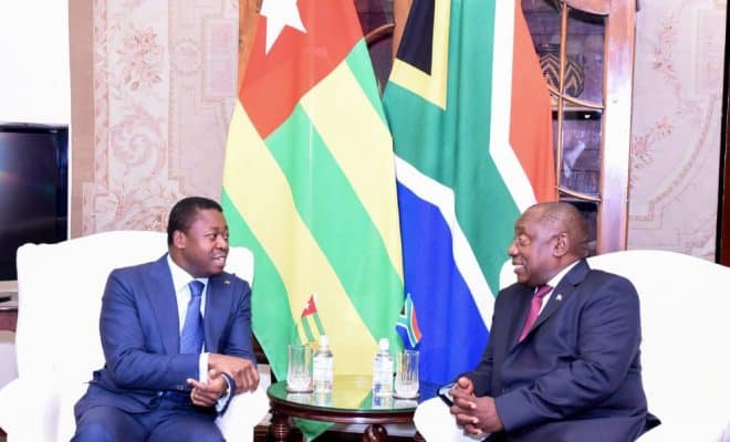  Tête-à-tête entre les Présidents Faure Gnassingbé et Cyril Ramaphosa