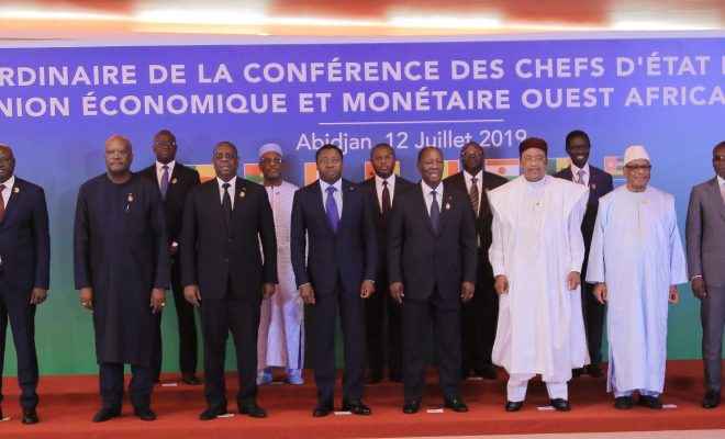  21ème  session ordinaire de l’UEMOA à Abidjan : Le chef de l’Etat  a pris part aux travaux qui prévoient  l’entrée en vigueur  de l’Eco en  2020